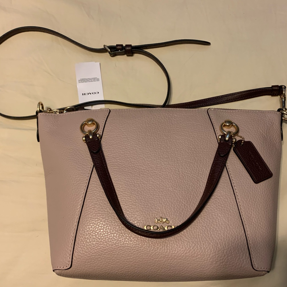 Mauve/cranberry coach crossbody purse